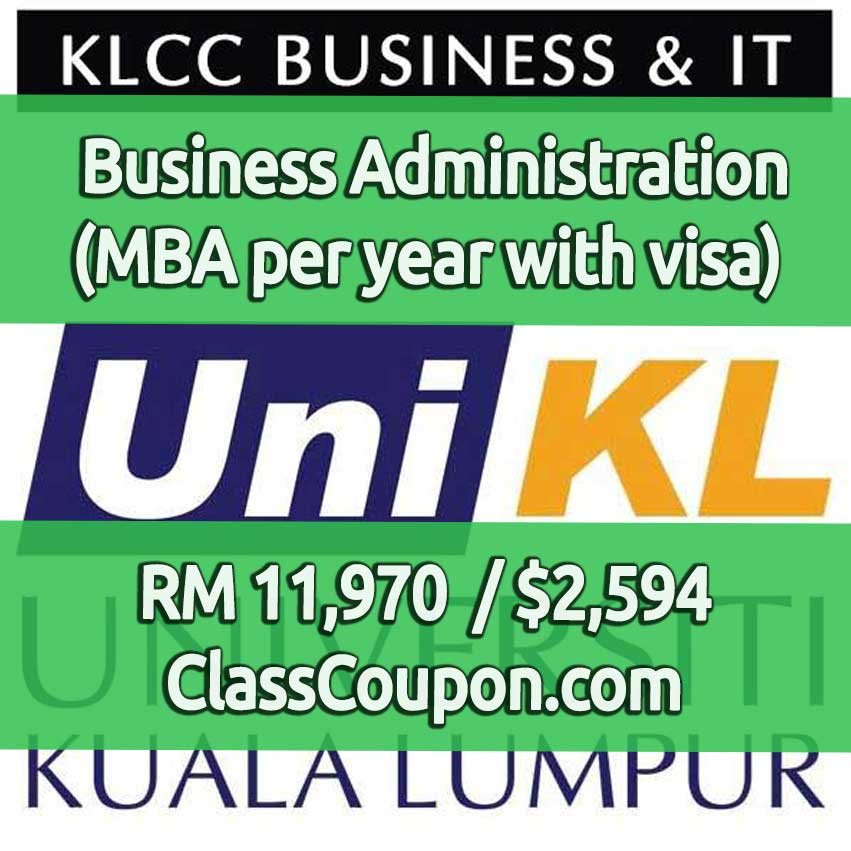 Master of Business Administration MBA Master's Degree per year with visa at UniKL Kuala Lumpur University
